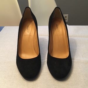J Crew Black suede heels sz 7